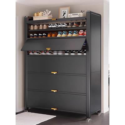 家用门口钢制鞋柜大容量防尘鞋架室内入户门玄关柜走廊多层储物柜