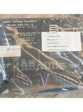 [议价]巴斯勒BASLER静态电压调节器SSR 63-12,全新原装