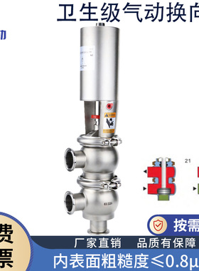 卫生级气动截止换向阀 304/316L 快装或焊接 LL型或F型或21型