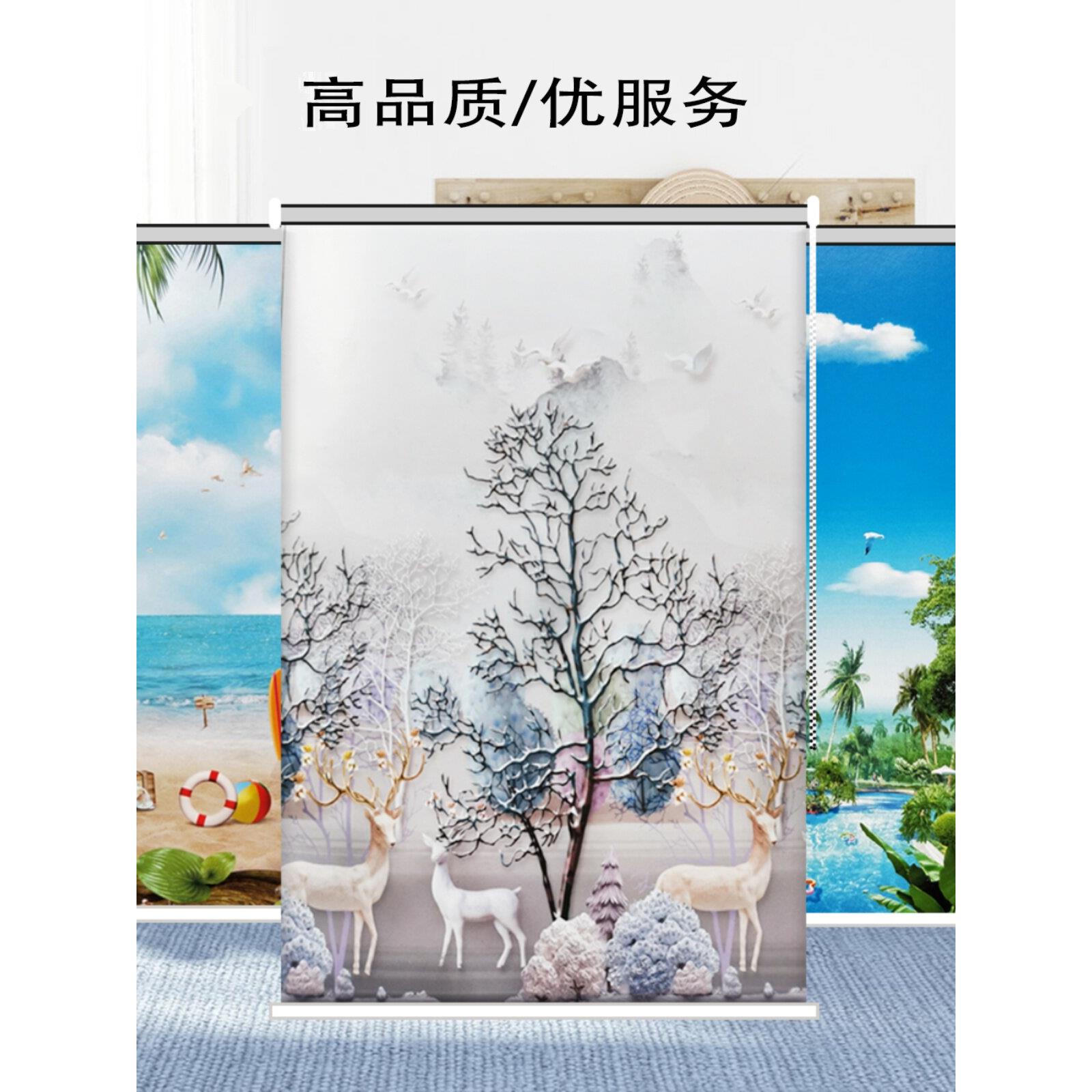 定制窗帘卷帘成品手拉伸缩卧室客厅卫生间厨房阳台儿童房浴室防水