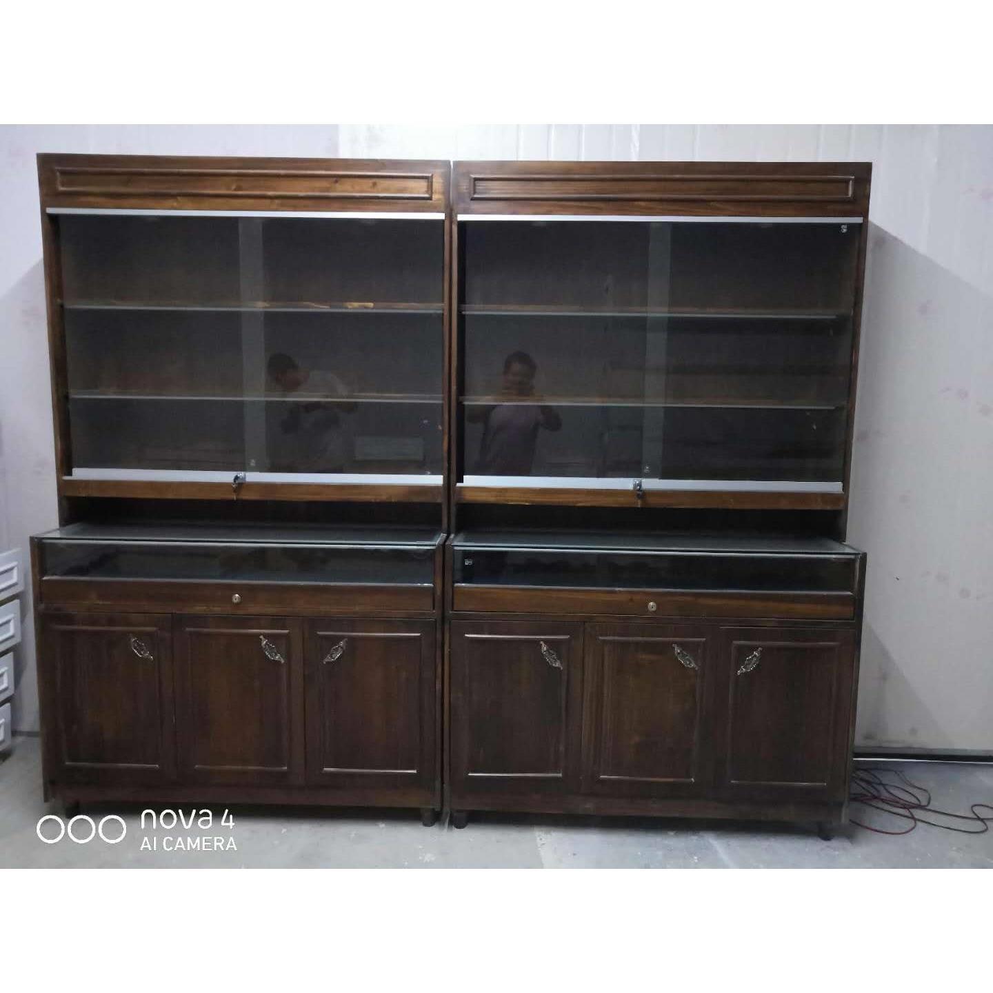 实木珠宝展示柜饰品翡翠玉器展柜古玩古董仿古高柜陈列柜玻璃柜台