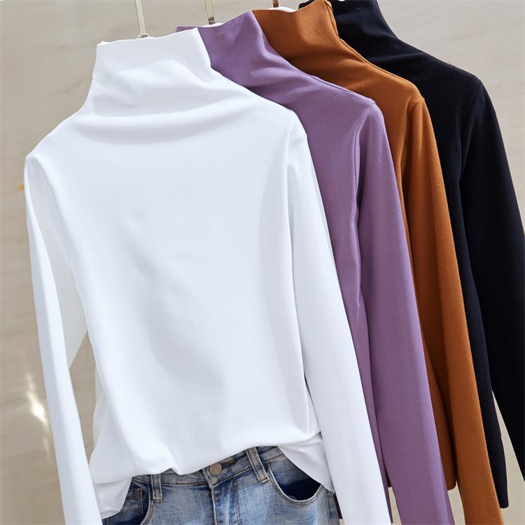 2025新款韩版白色高领打底衫女内搭春秋冬季新款韩版修身显瘦高领