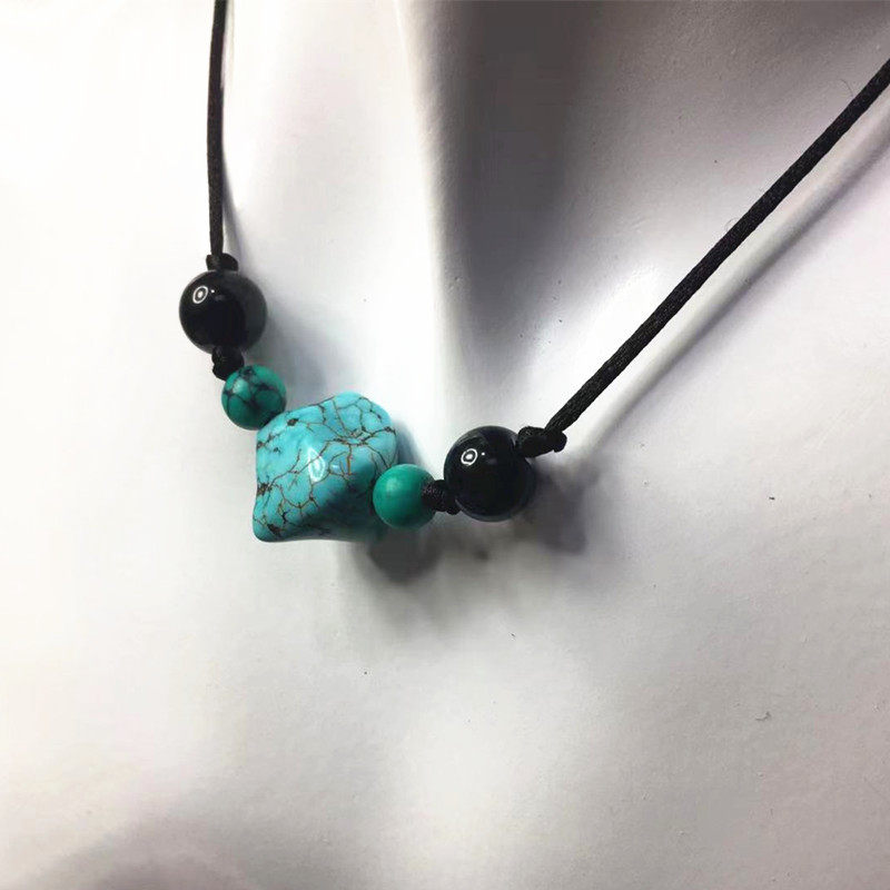 KHAM MAN DING ZHEN의 같은 청록색 목걸이 소년을위한 티베트 티베트 새해 선물 새로운 중국 스타일 펜던트 목걸이