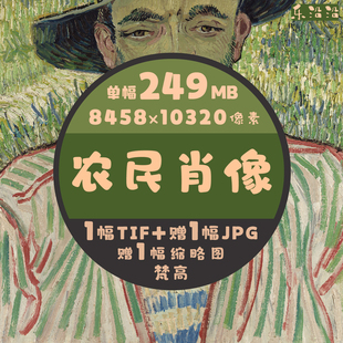 年轻农民肖像油画超高清图梵高单幅作品临摹素材印刷手机电视壁纸