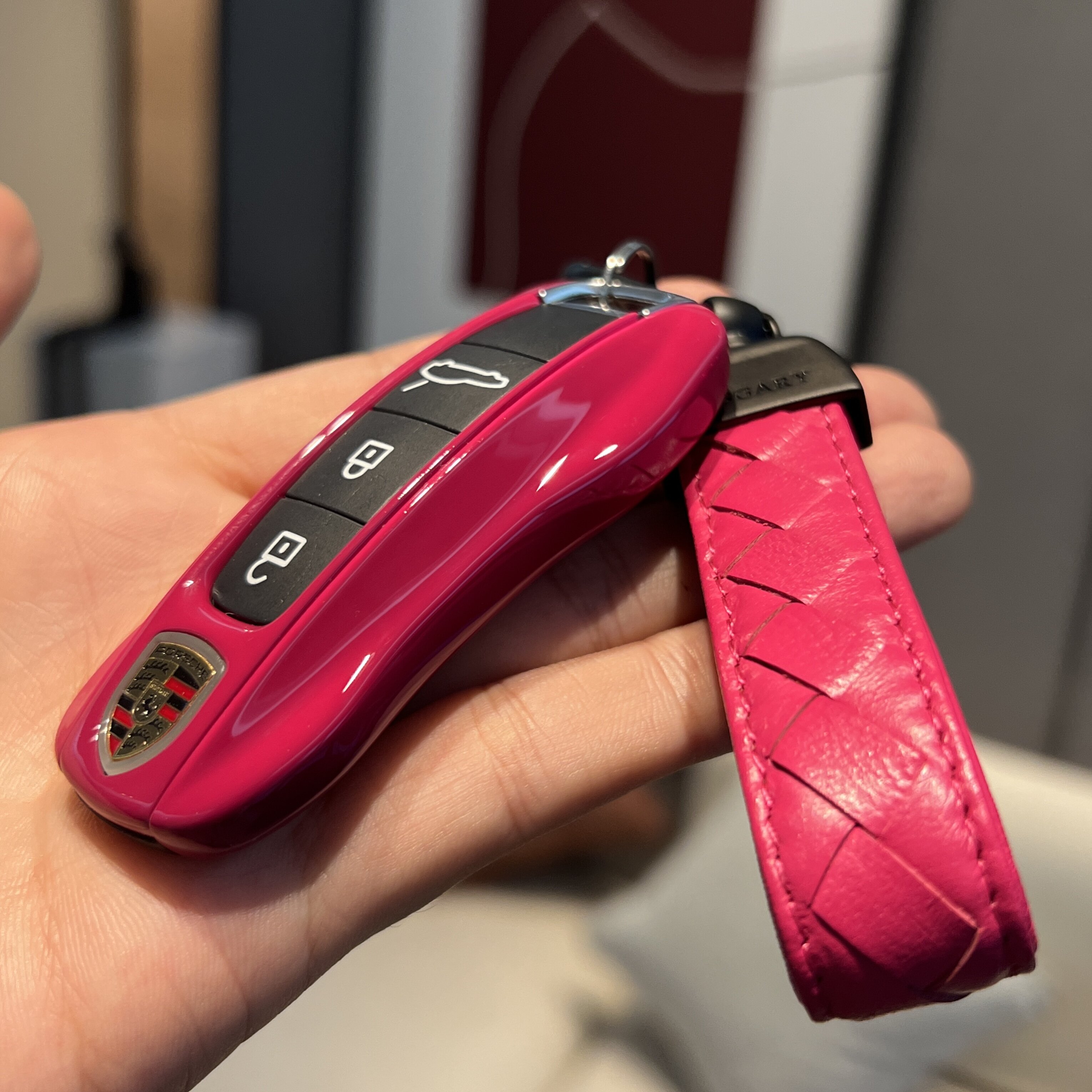 星光宝石红保时捷钥匙壳卡宴macan钥匙套718panamera911tayca扣