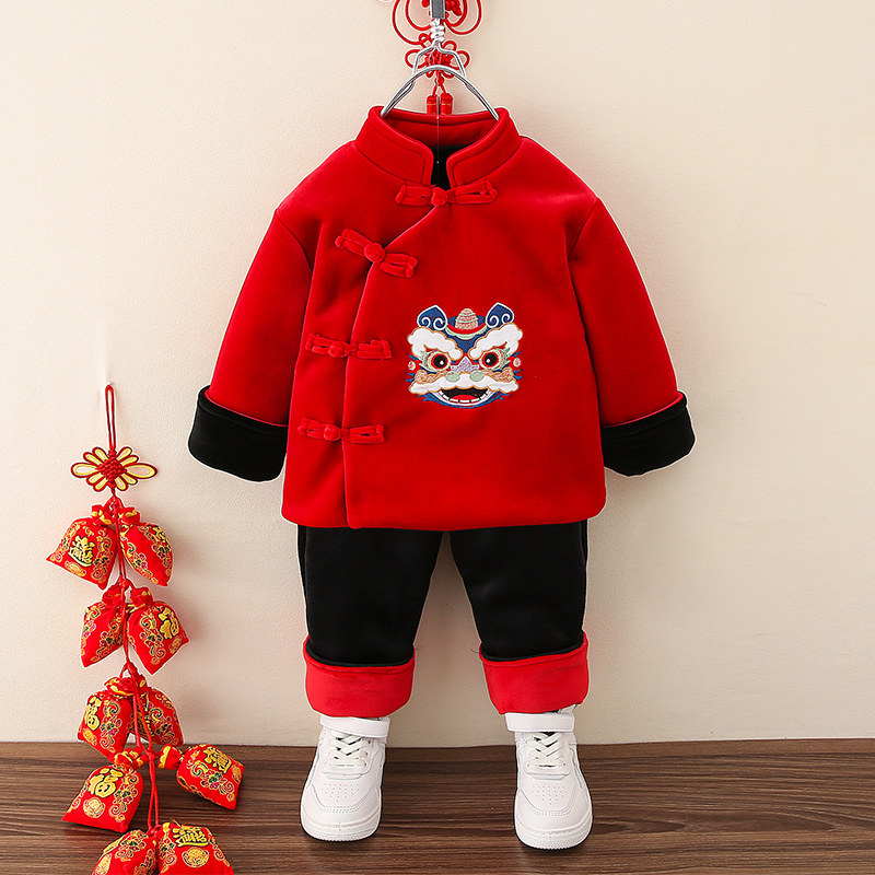 虎年男童洋气拜年服大童过年新衣服男孩过年穿的衣服新年服饰帅气