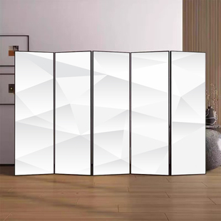 奶油风简约铝合金屏风隔断客厅折叠移动现代中式酒店办公室遮挡