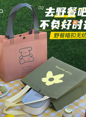 新款外出通勤收纳袋大学生手提袋饭盒水果小拎包时尚打包袋子Y65