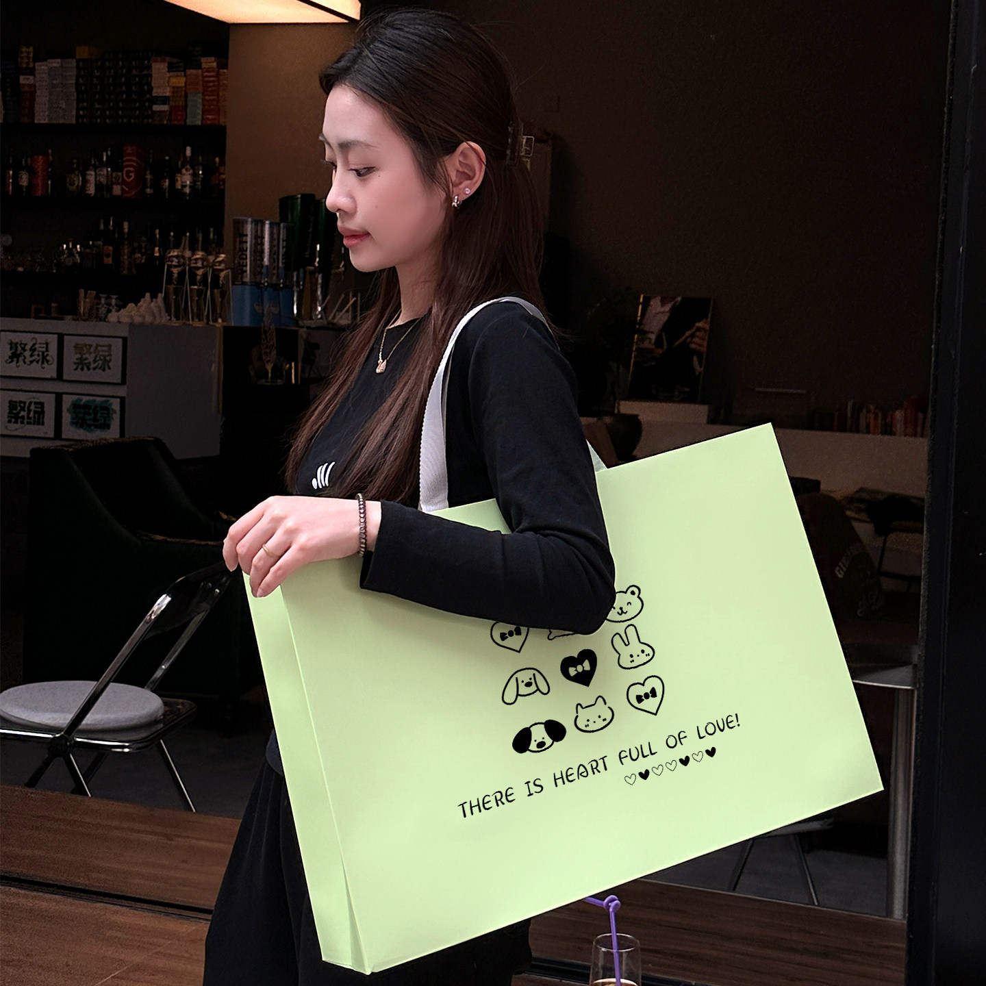 简约服装店手提袋网红女装购物袋加厚纸袋时尚定制童装包装袋Y363