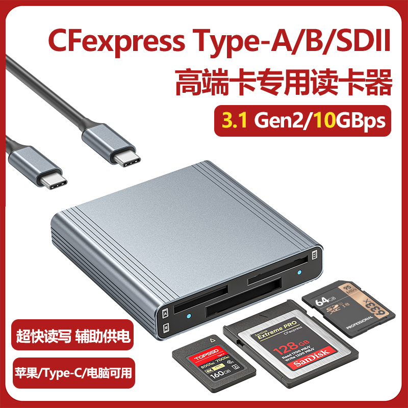 CFexpress多功能读卡器TypeA存储卡适用索尼相机A7S3内存卡CFB高速SDXC UHS-II4.0华为苹果手机电脑CFE转换器-封面