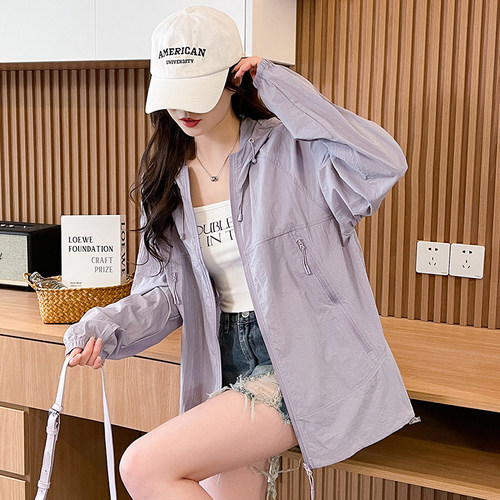 紫色户外防晒衣女夏季防紫外线