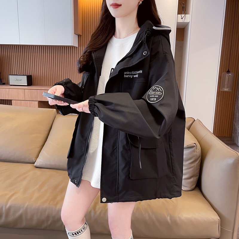 黑色冲锋衣外套女2025年春秋新款