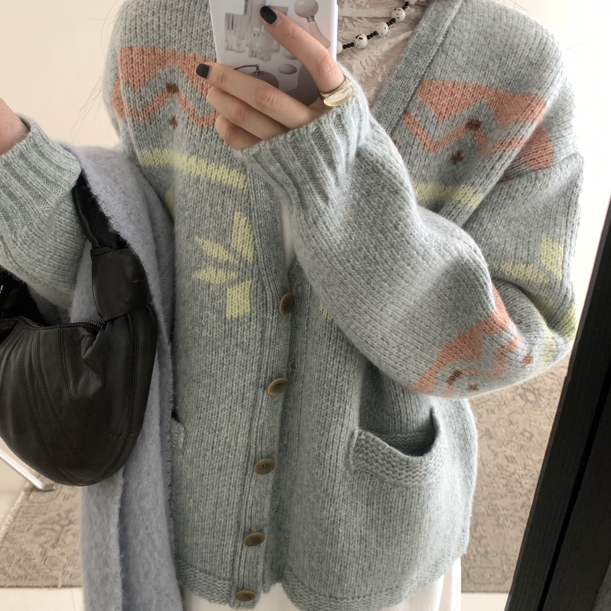 FEEL BLESSE善品牌费尔岛圣诞氛围感开衫毛衣(含55羊毛)TM536283