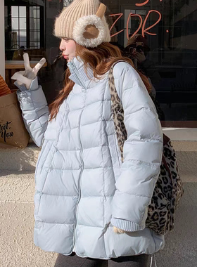 一善小众设计设计感针织拼接立领泡芙保暖羽绒服外套251033