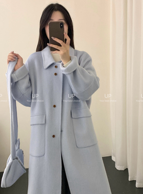 一善羊毛大衣100羊毛韩系休闲简约通勤款羊毛外套含100羊毛75233