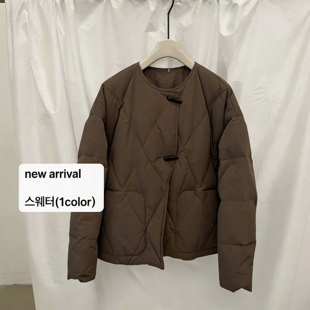 一善设计泡菜馆-入stool圆领牛角扣洋气时尚保暖羽绒服外套536-1