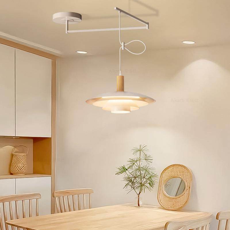 The chandelier ph5-story Danish Round Table Island home is a