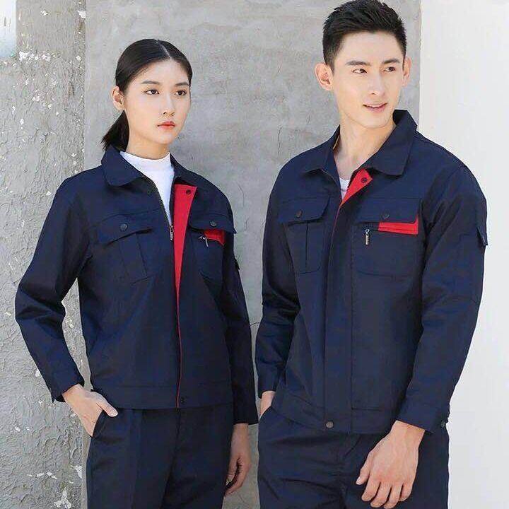 春秋季短袖工作服套装男士款耐磨汽修厂服上衣长袖工装制服劳保服