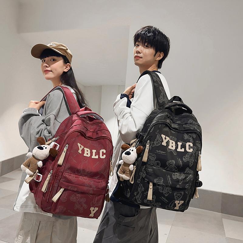 【天猫正品】书包初中女生高颜值ins小众黑白女小众大容量耐脏大学生小众设计感慵懒风双肩包韩系女士结实耐