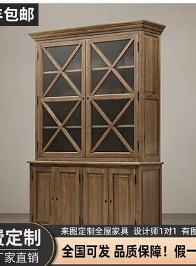可接定制美国RH家具家用储物柜法式乡村覆古餐边柜美式收纳柜简约