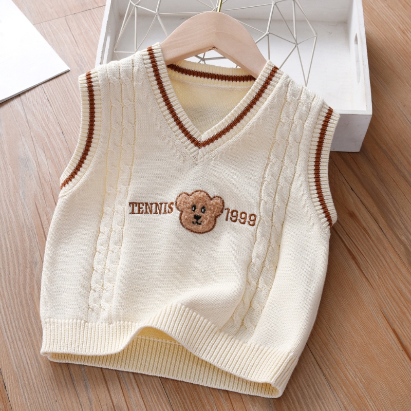 纯棉儿童学院风针织马甲