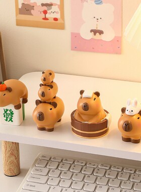 卡皮巴拉情绪小摆件办公桌面装饰