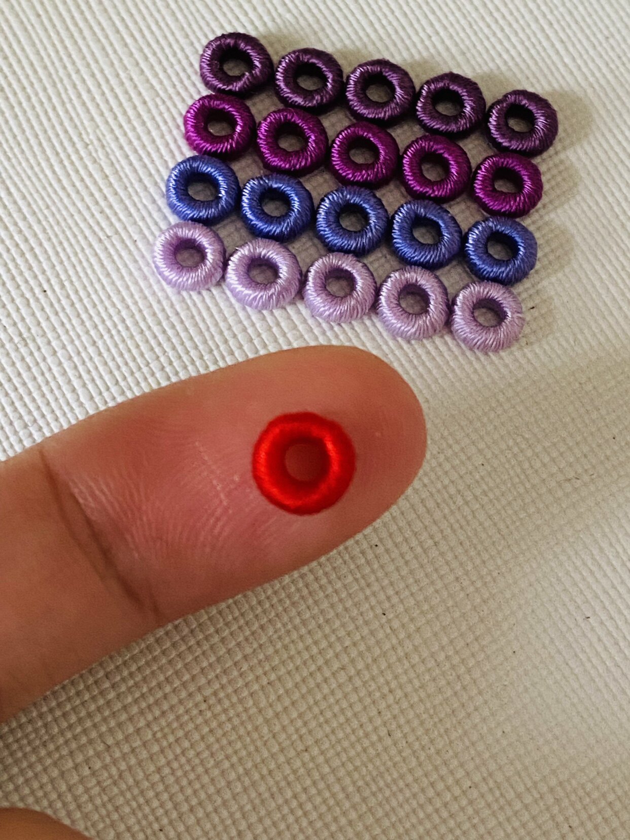 diy手链的配件材料五彩线圈纯红绳纯手工编织手绳扣编绳环配饰
