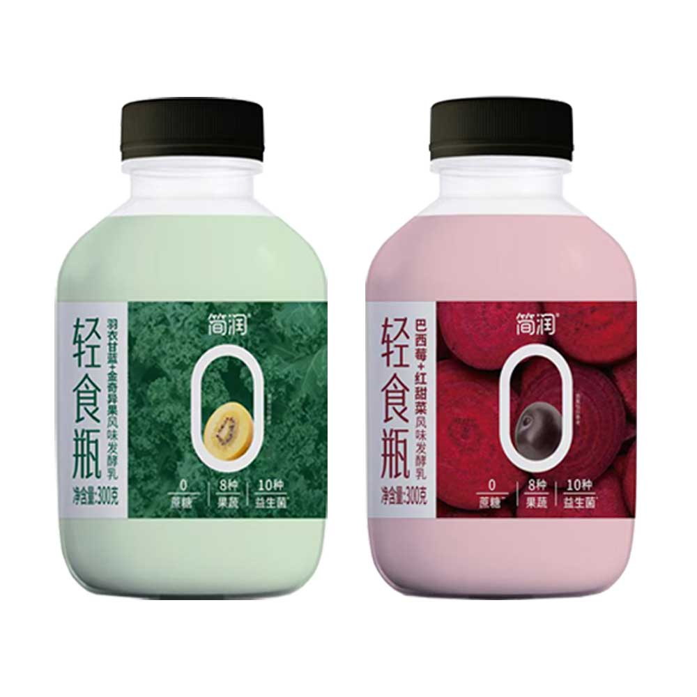 简润轻食瓶300g*3瓶巴西莓红甜菜羽衣甘蓝金奇异果风味低温发酵乳