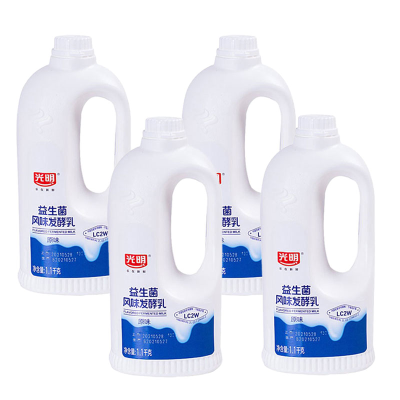 光明原味大桶酸奶1.1kg*4桶