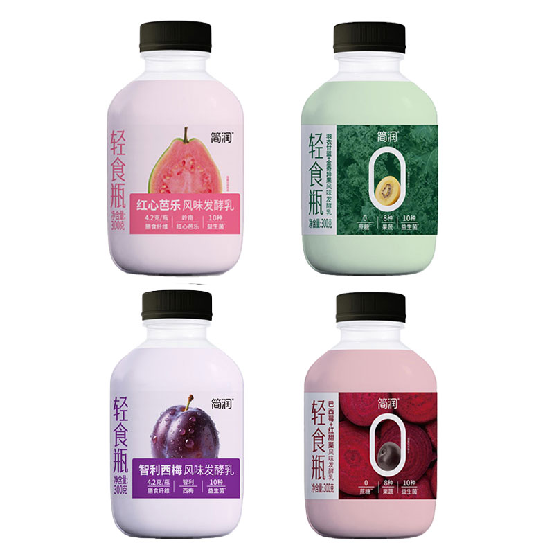简润轻食瓶酸奶300g*4/6瓶红心芭乐智利西梅酸奶