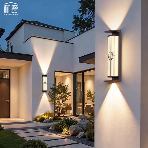 太阳能户外壁灯防水庭院露台外墙灯超亮入户别墅大门两侧柱子壁灯