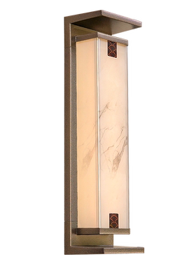 太阳能户外防水壁灯简约仿云石别墅庭院阳台室外长条大门两侧柱灯