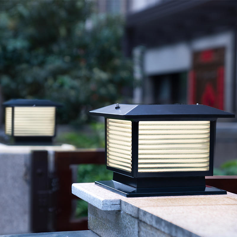 太阳能庭院户外柱头灯别墅柱子灯花园围墙围栏大门口景观灯接电款