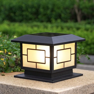 如日中天太阳能庭院柱头灯新农村别墅大门柱子灯室外防水围墙灯