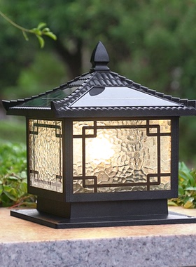 太阳能柱头灯户外门柱灯别墅庭院灯大门两侧柱子灯围墙灯接电款