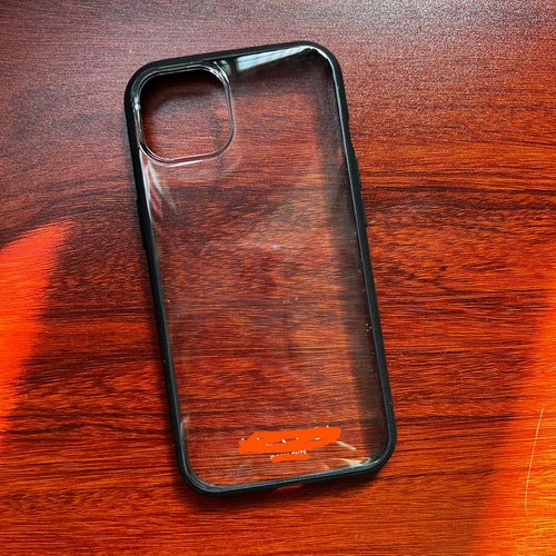 出口日本苹果13适用14手机壳透明弧度背板全包带挂绳孔黑边硬壳