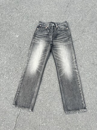 501牛仔裤Vintage90S复古水洗黑灰色cleanfit长裤日产面料直筒裤