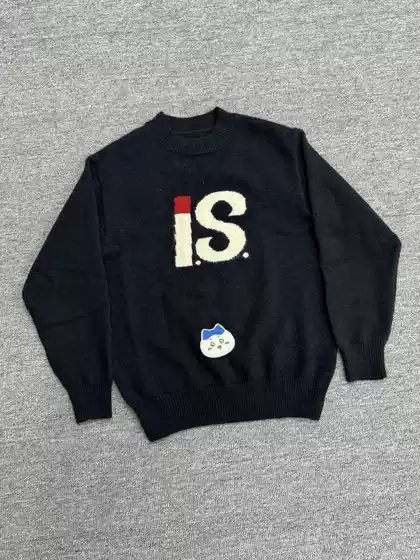 IS 1980s Issey-Style Knit Sweater Wool Herringbone Autumn/Winter Warm Retro Casual Clean Fit
