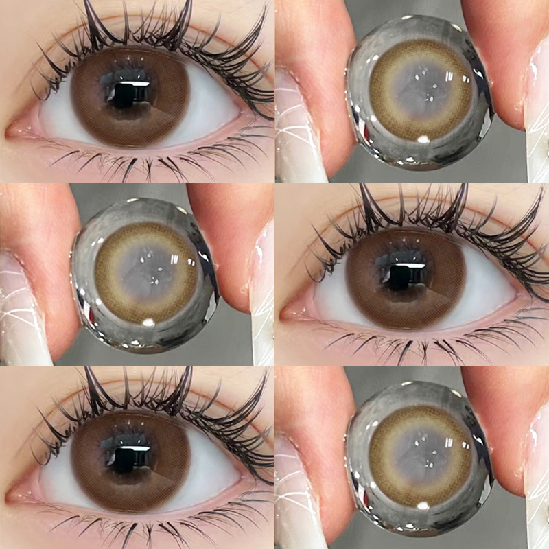 送护理液】泪眼水光棕色美瞳大直径混血感半年抛女温柔隐形眼镜TN