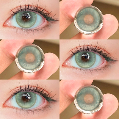 无锁边芭比莫阿娜美瞳半年抛大直径绿色混血带度数隐形眼镜正品TN