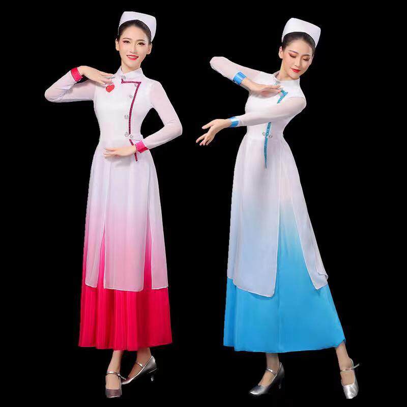 护士节舞蹈演出服医生服装护士抗疫舞台追梦天使合唱服儿童表演服