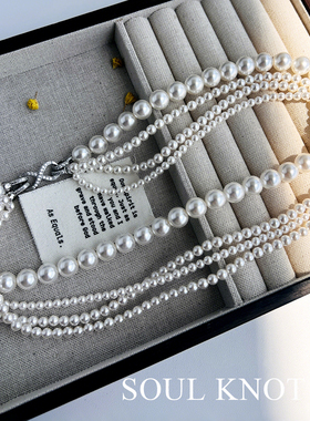 旗袍高定珍珠项链高亮小灯泡