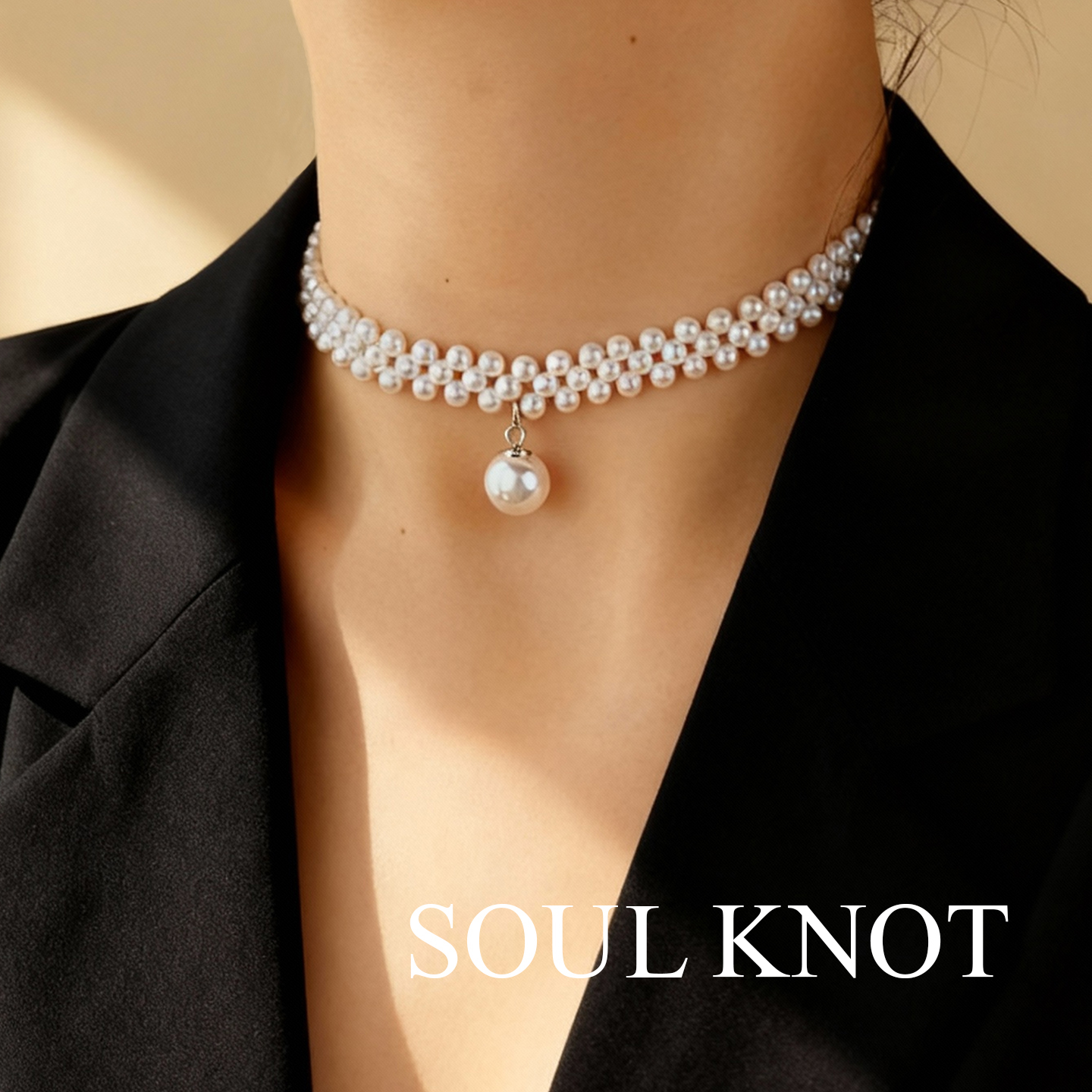 法式小珍珠颈链choker编织项圈