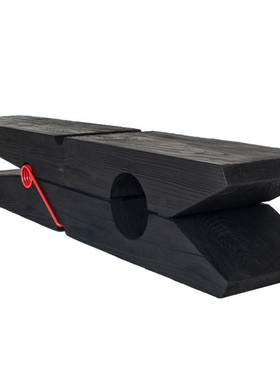 纯实木长凳侘寂风碳化黑色设计师装饰创意休息北欧原木换鞋凳民宿