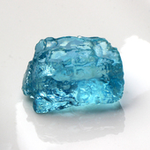 冰种深蓝海蓝宝石蓝色水晶原矿原石随形标本三月生辰石吊坠项链