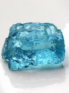 冰种深蓝海蓝宝石蓝色水晶原矿原石随形标本三月生辰石吊坠项链