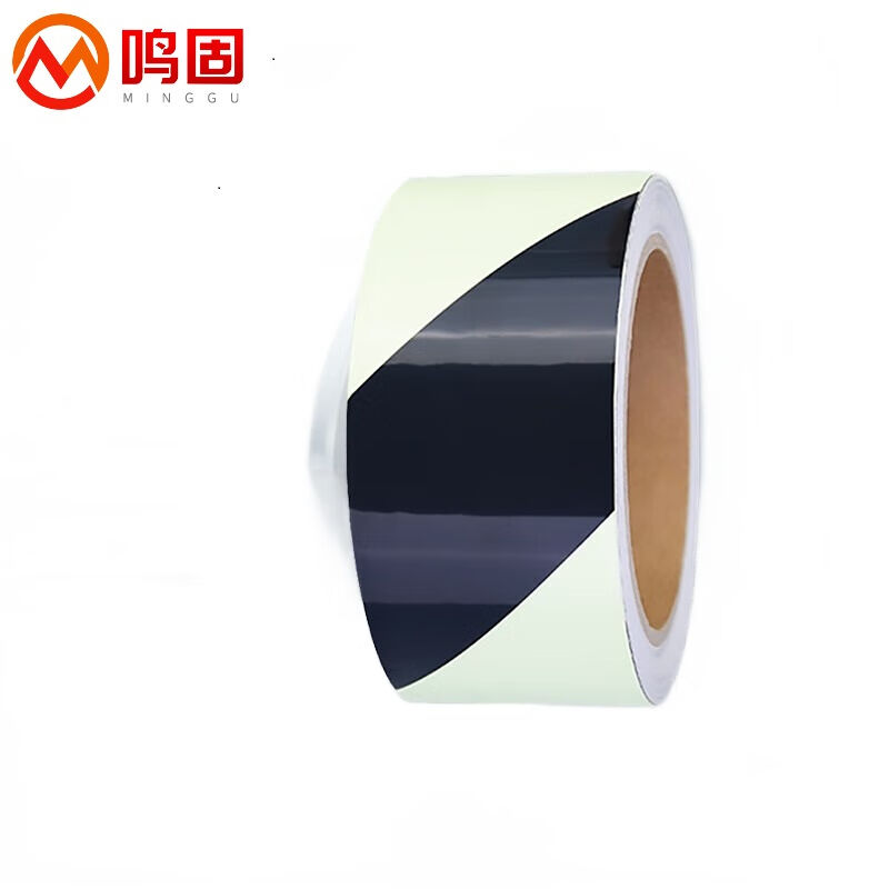 鸣固夜光胶带蓄光绿色箭头标识胶带黑斜纹5厘米*10米5卷