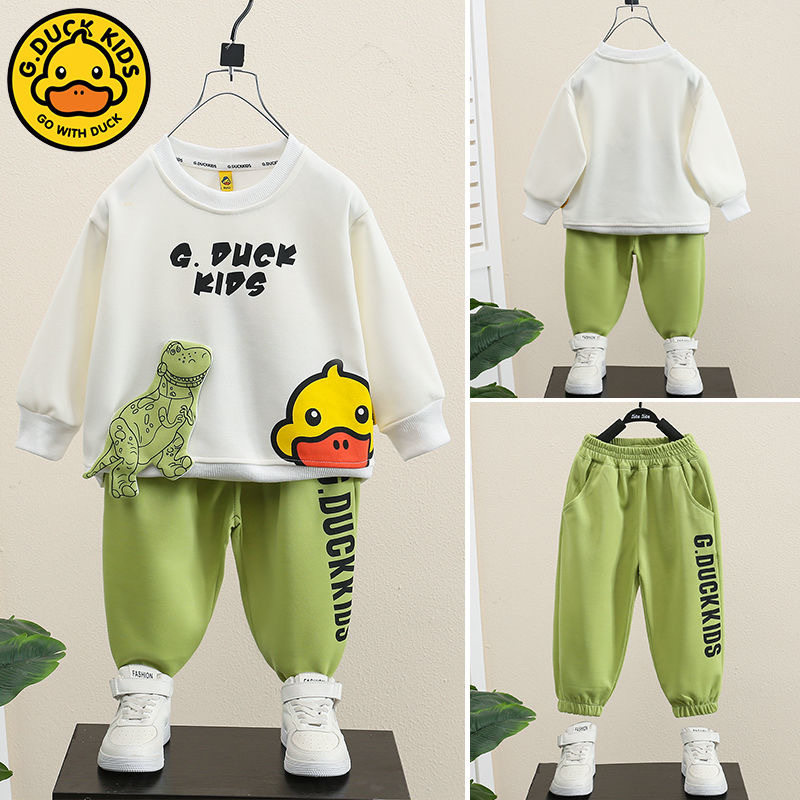 小黄鸭两件套春季卫衣套装宝宝衣服童装男女儿童一套中小童春装