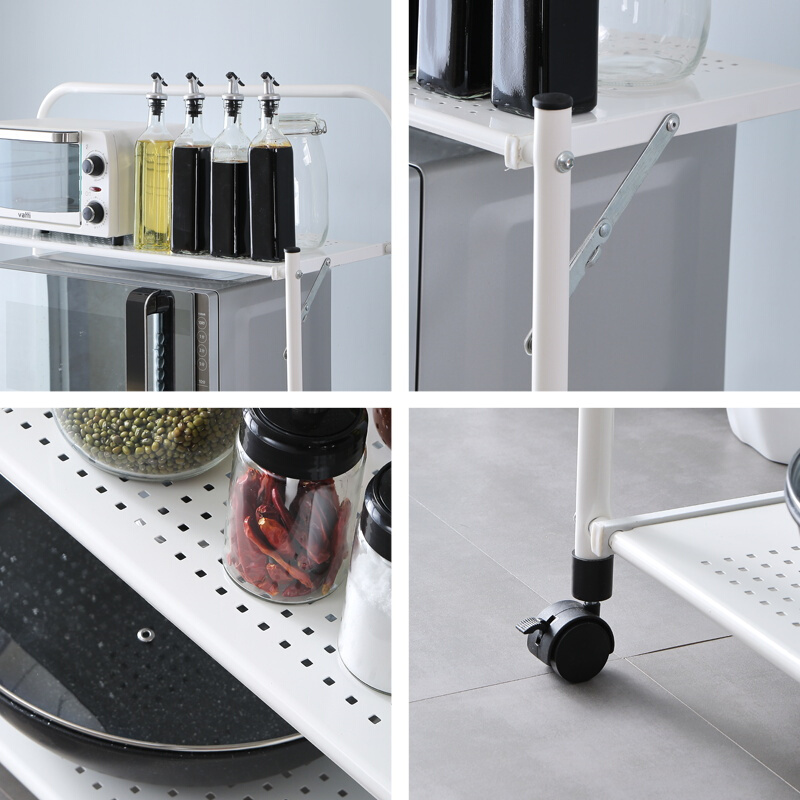 正品折叠置物架白色三四五六层微波炉架厨房阳台免安装移动储物收高性价比高么？