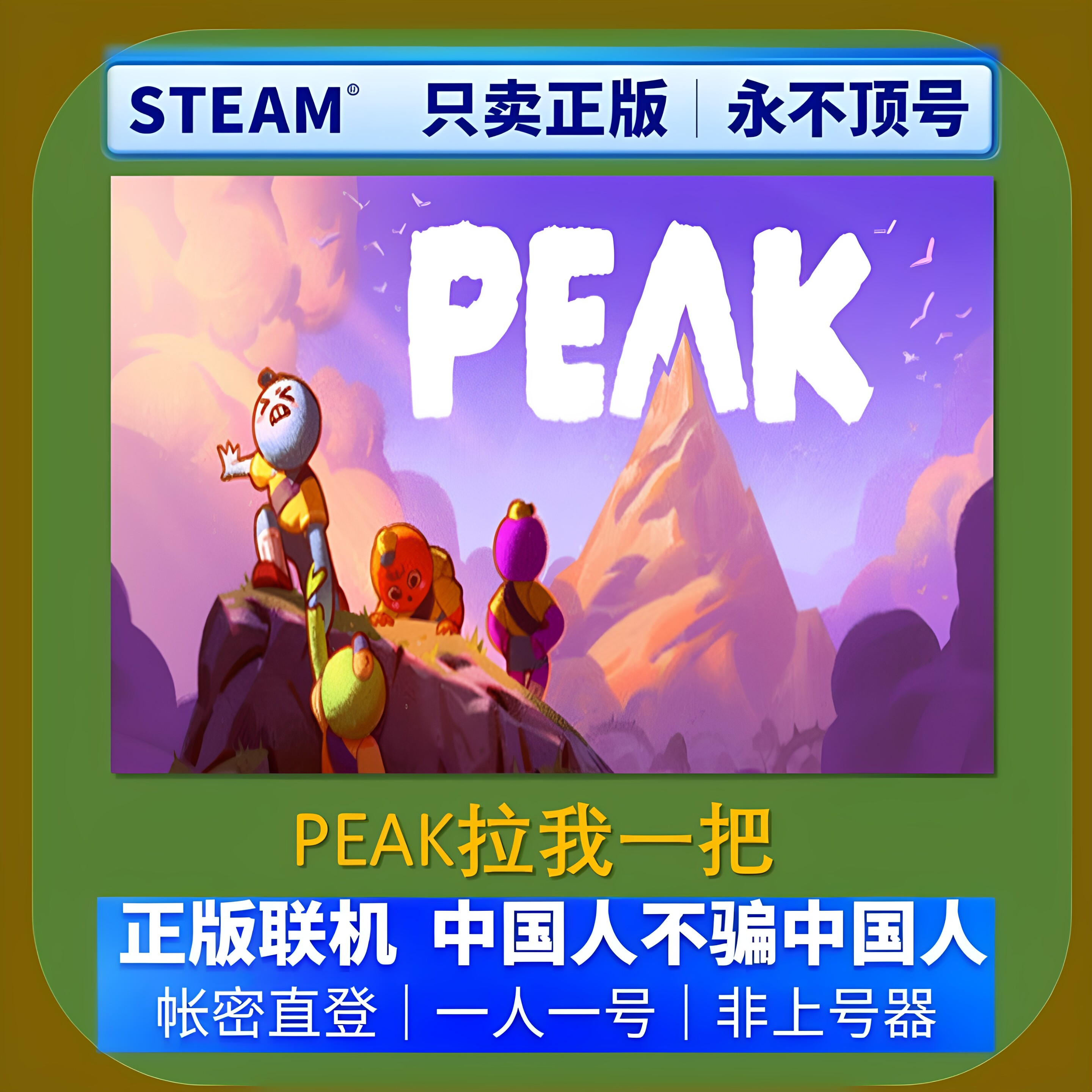 steam正版租号 PEAK/拉我一把 租号 账密登录 可Steam联机加好友